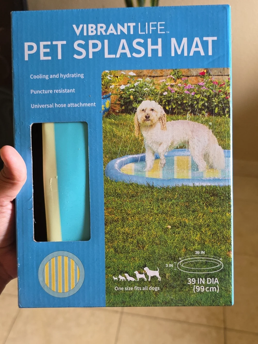 Vibrant Pet Splash Mat - Bright Blue & Yellow